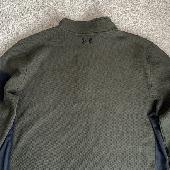 EUC Mens Under Armour UA Olive TundraBloc ¼ Zip SCATTER Pullover Jacket Size XXL - Picture 6 of 8